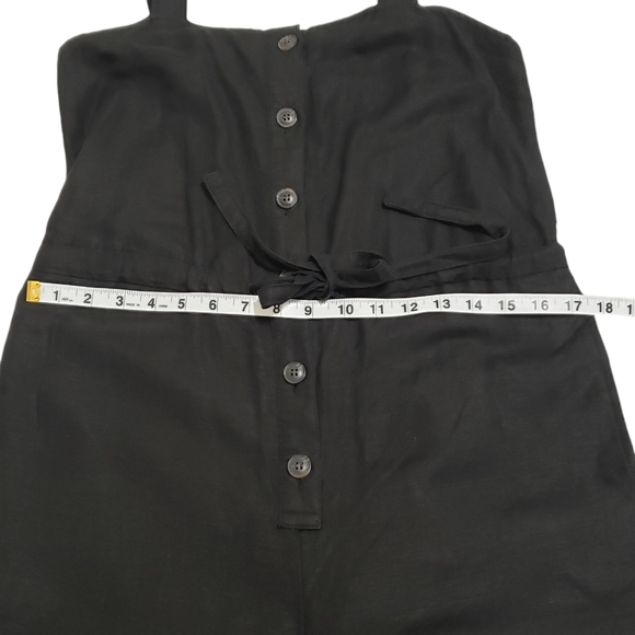 Anthropologie Moussy Linen Blend Black Jumpsuit Crop Wide Leg Size 1 - Picture 8 of 16